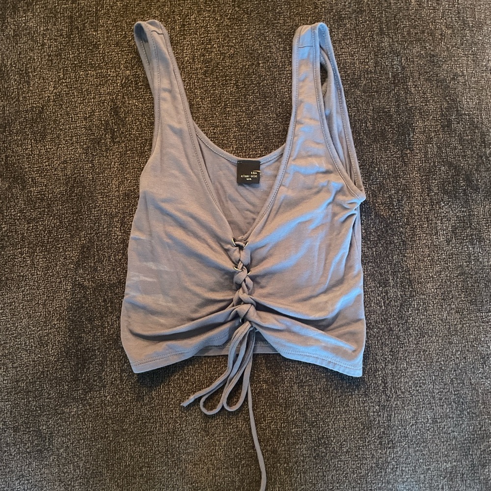 Blue tie up crop top. Only used once. Size M